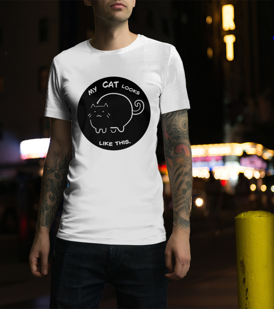 My Cat Looks Like This Adorable Cartoon Kitty Drawing T-Shirt