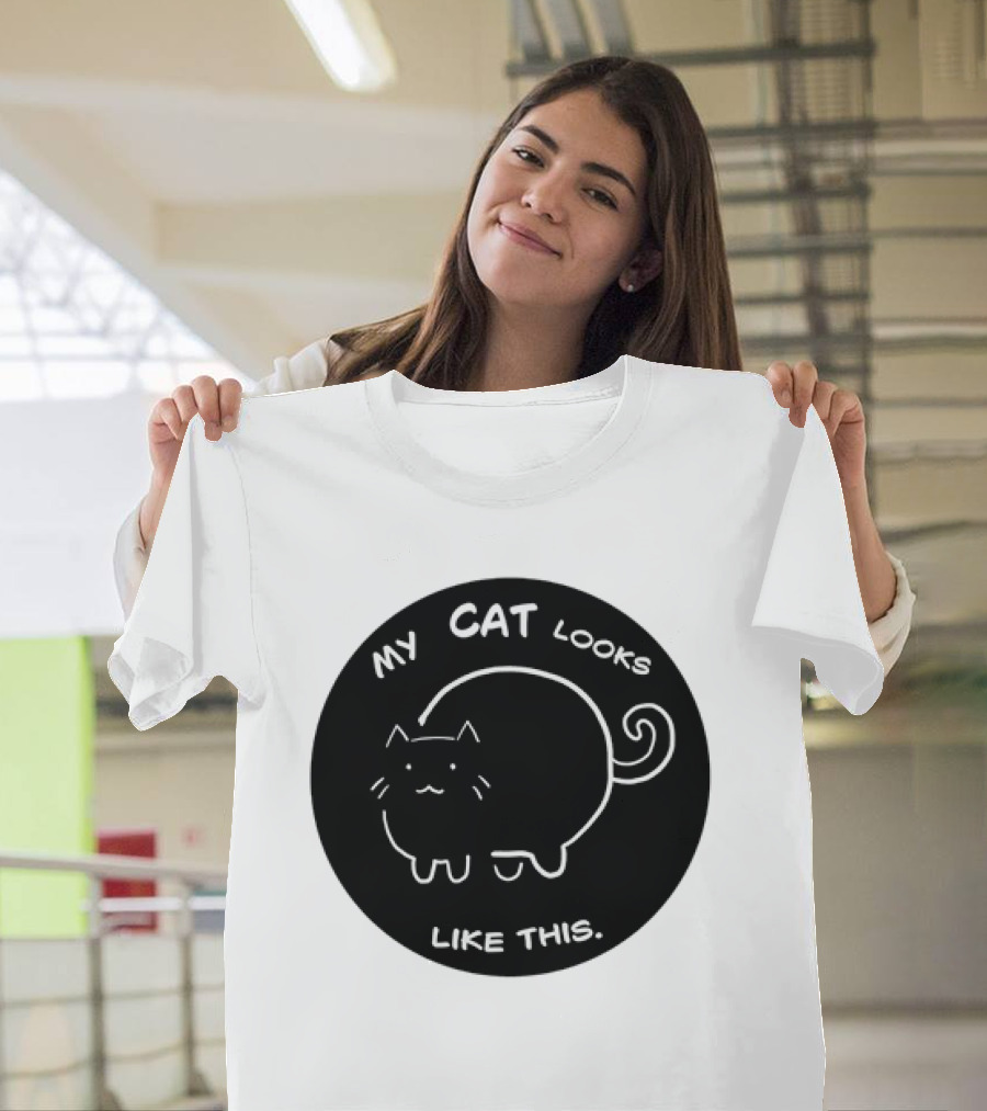 My Cat Looks Like This Adorable Cartoon Kitty Drawing T-Shirt
