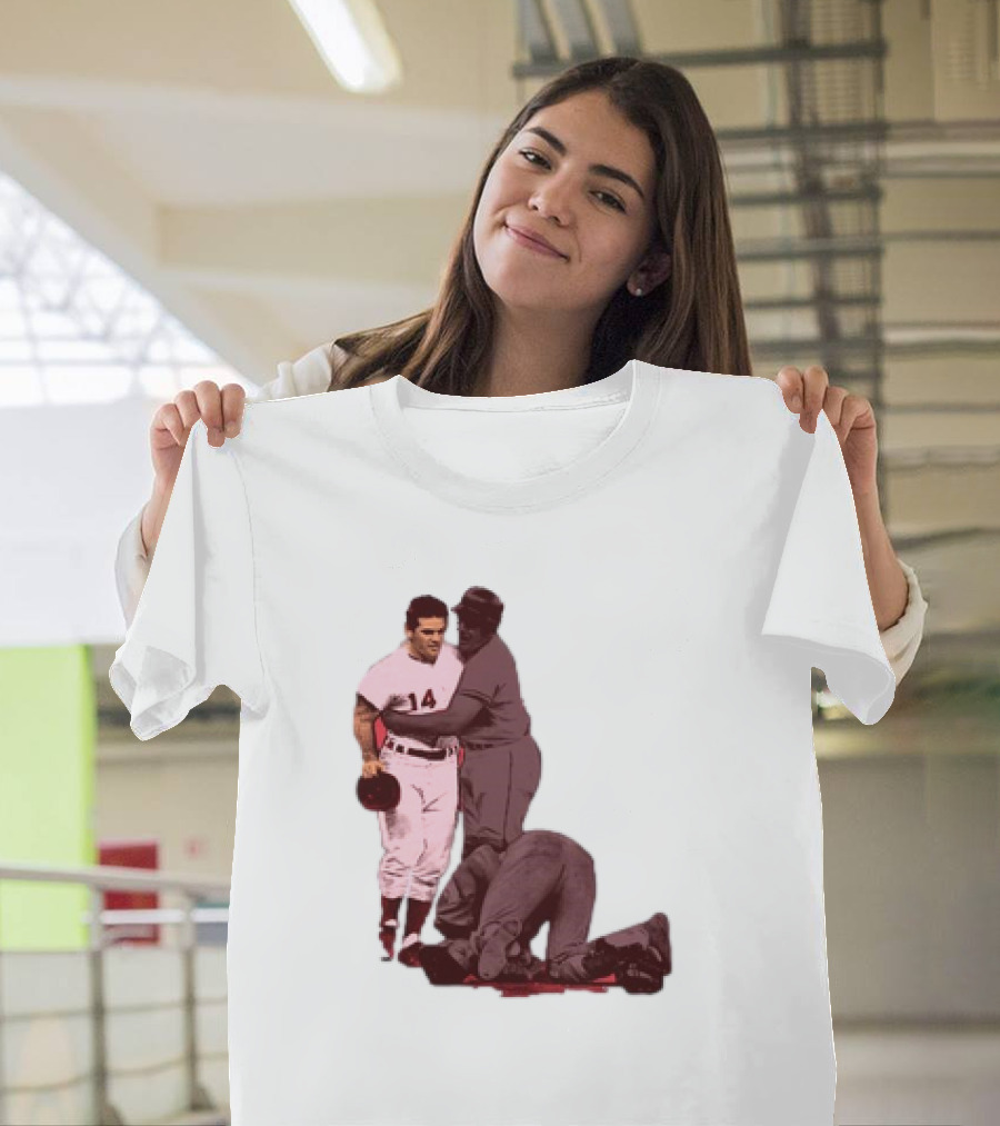 Pete Rose Levels Ray Fosse Baseball Collision Moment T-Shirt