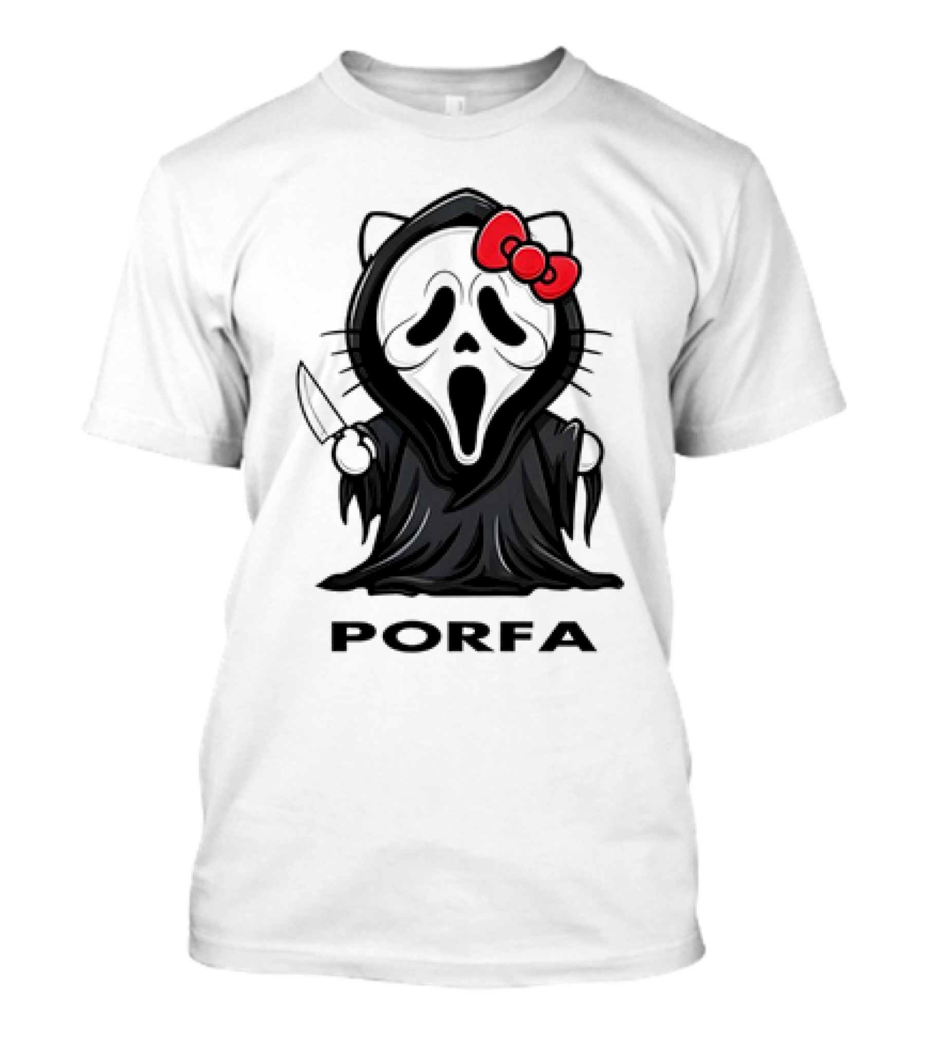 Porfa Hello Kitty Ghost Halloween Scream Crossover T-Shirt