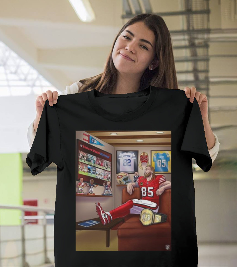 George Kittle National Tight End Day 2024 TightEndZone 85 Helmet 49ers Football T-Shirt