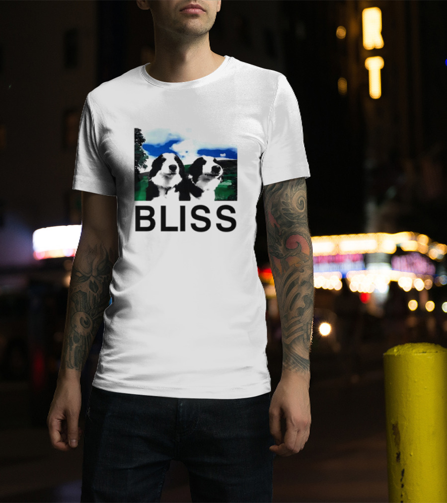 BLISS Henry Dog Meme Two Dogs Green Landscape T-Shirt