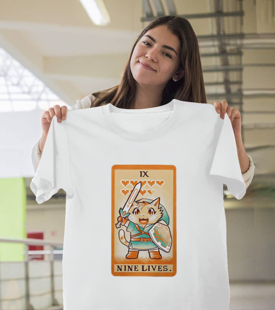 Nine Lives Tarot Cat IX Link The Legend Of Zelda T-Shirt