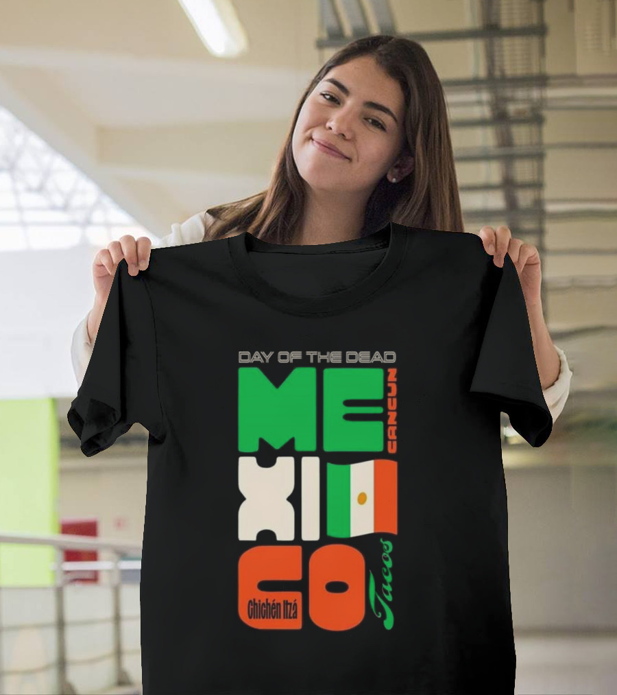 Day of the Dead Mexico Cancun Tacos Chichén Itzá T-Shirt
