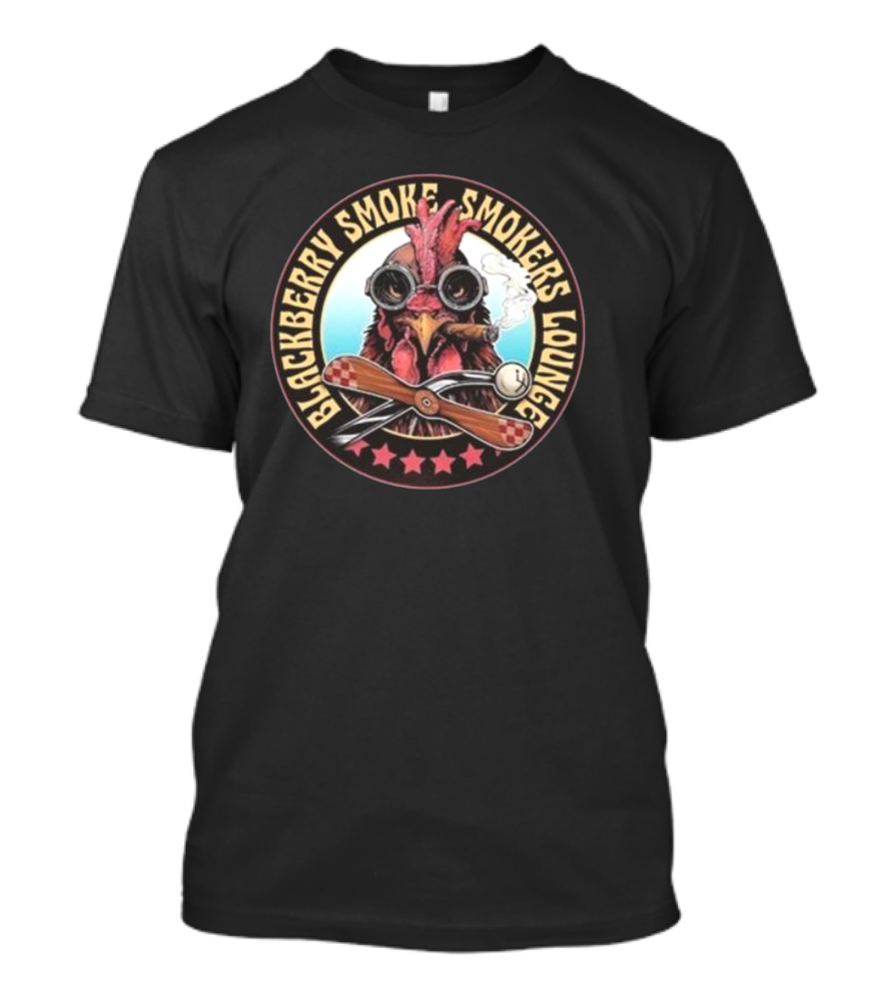 Blackberry Smoke Smokers Lounge Rooster With Cigar And Aviator Goggles T-Shirt