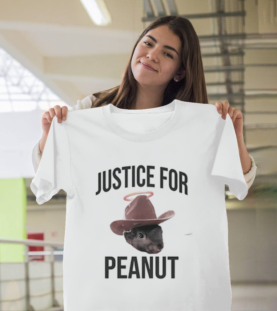 Justice For Peanut Cowboy Hat Halo T-Shirt