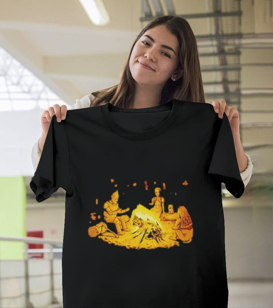 Cisco Ramon Campfire Wizard of Oz Characters Marshmallow Roasting Scene T-Shirt