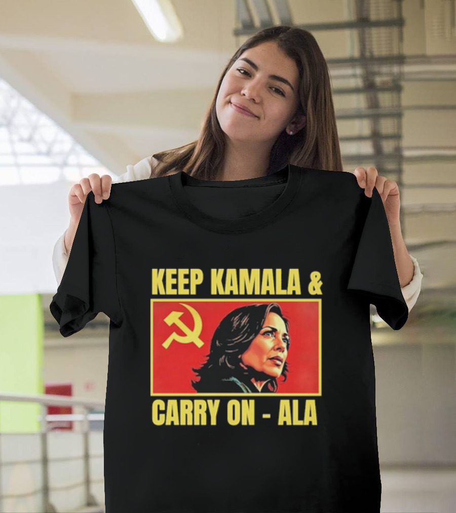 Keep Kamala Carry On Communism Iconic Hammer Sickle Red T-Shirt