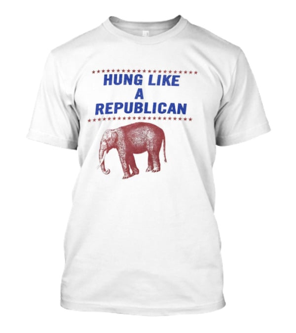 Hung Like A Republican Elephant Star Border T-Shirt
