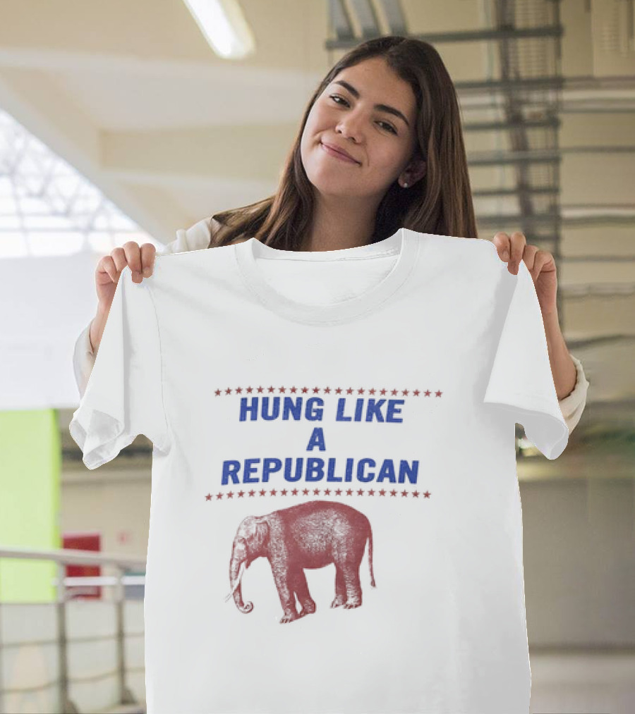 HUNG LIKE A REPUBLICAN ELEPHANT STAR BORDER T-Shirt