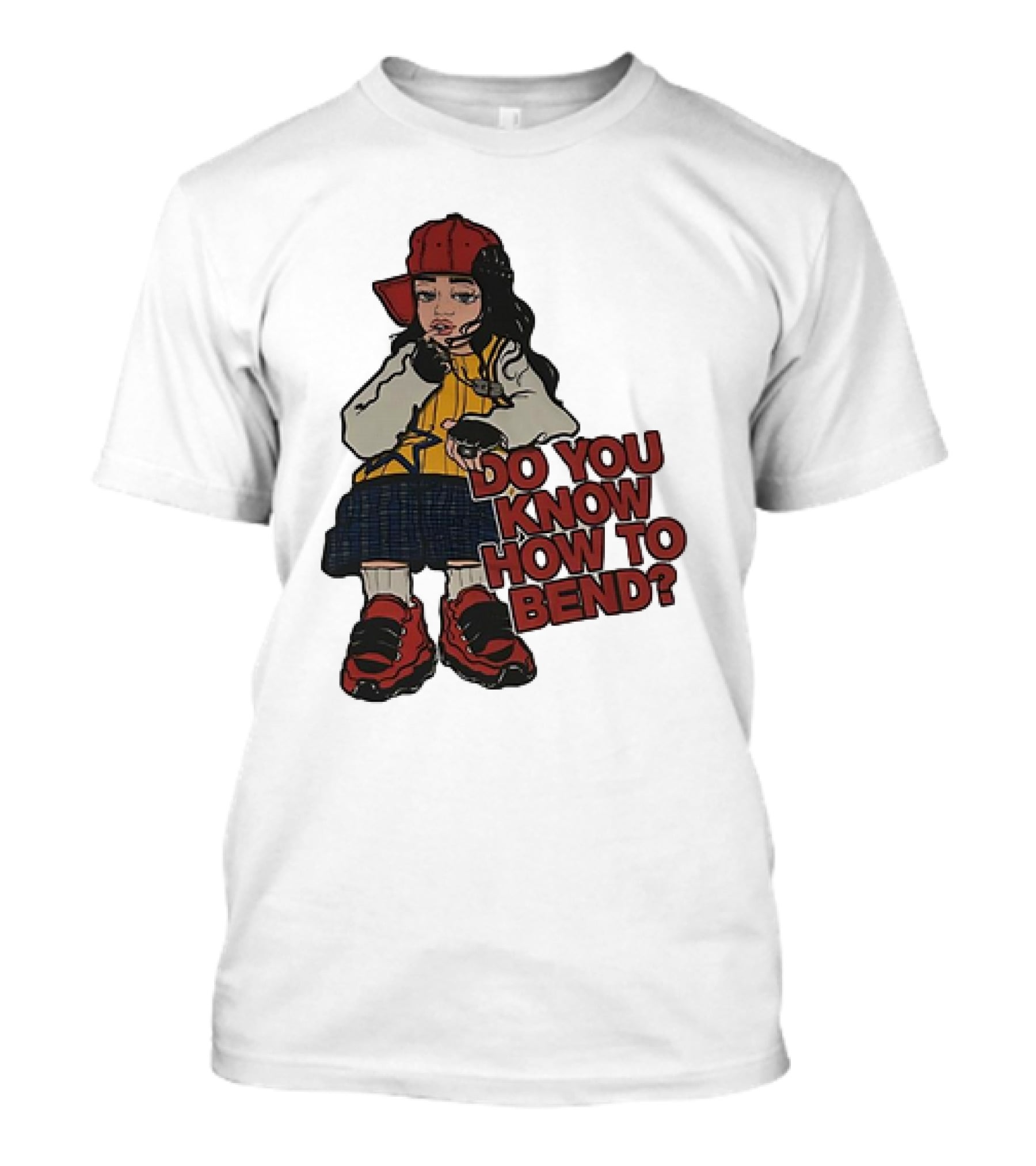 Do You Know How To Bend? Girl With Red Cap And Sneakers T-Shirt