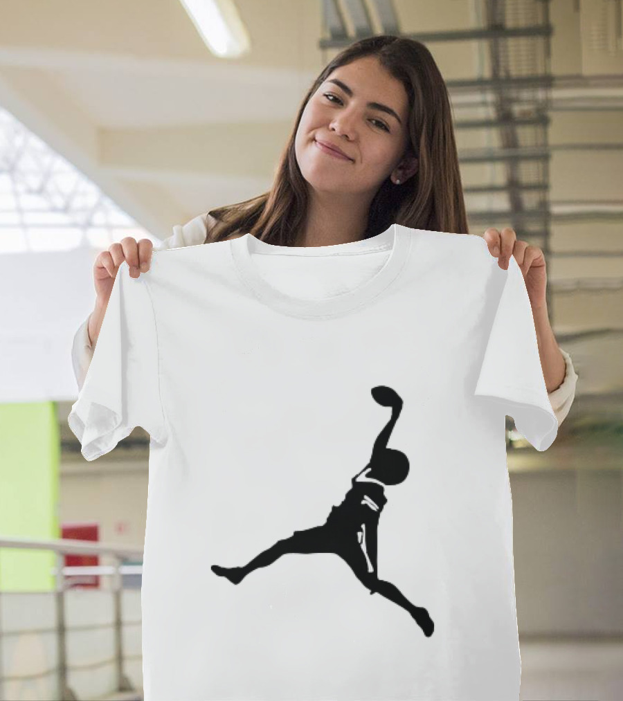 GW Catch Jump Silhouette Football Player T-Shirt