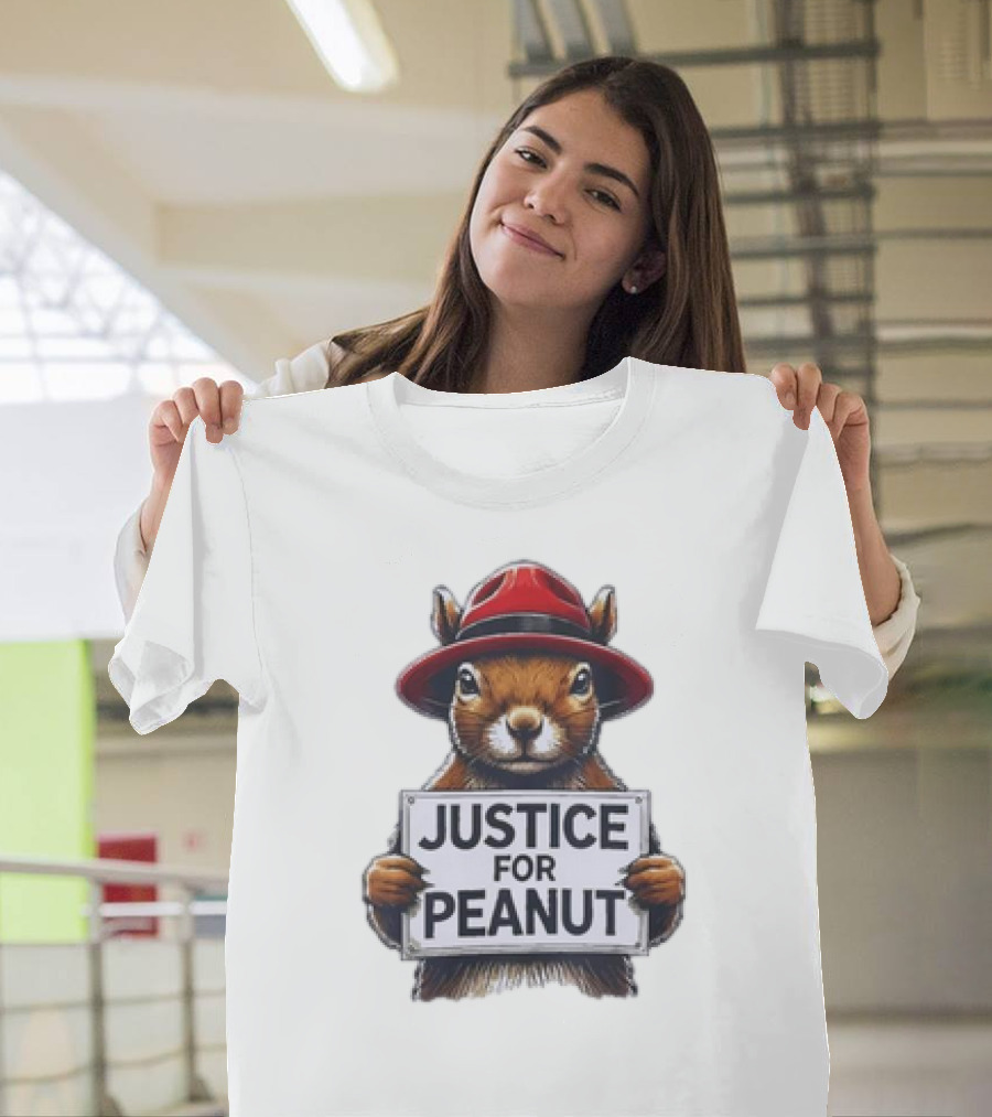 Justice For Peanut The Squirrel Red Hat Protest T-Shirt
