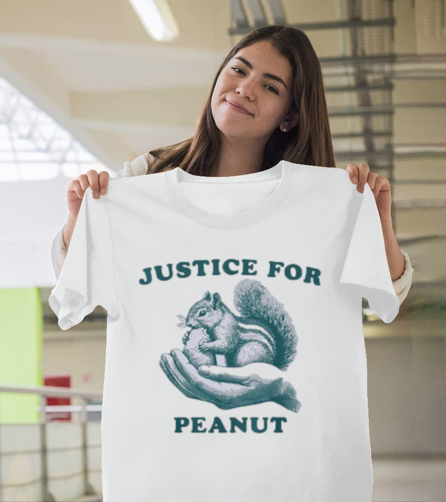Justice For Peanut The Squirrel In Caring Hands T-Shirt