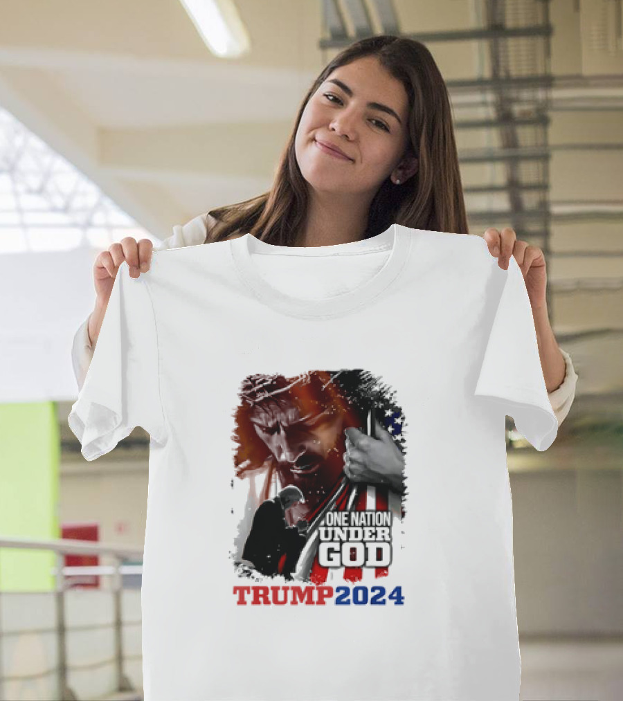 One Nation Under God Trump 2024 American Christian T-Shirt