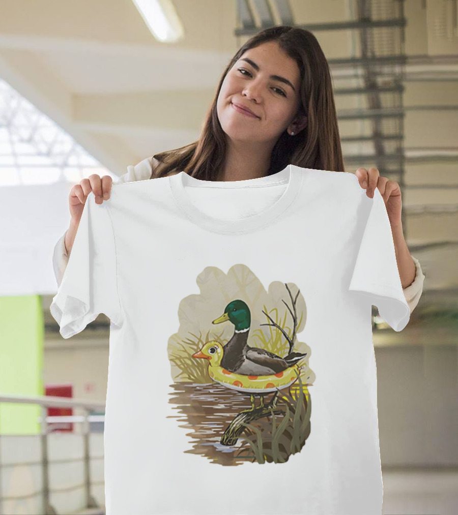 Duck in Training with Swim Ring by Pond T-Shirt