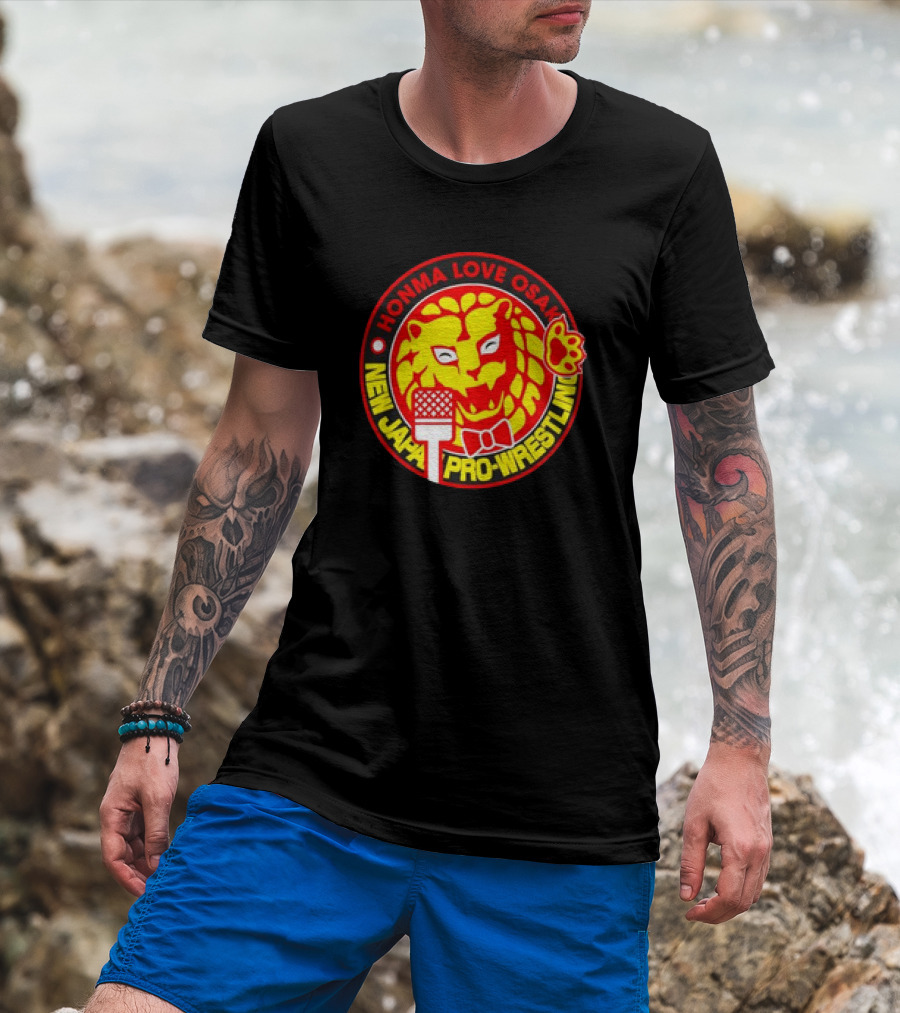 Honma Love Osaka New Japan Pro-Wrestling Lion Mark T-Shirt