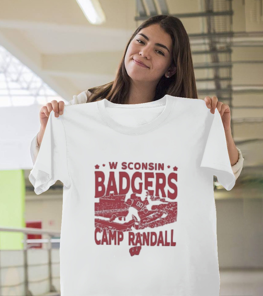 Wisconsin Badgers Camp Randall Stadium Vintage Style Football T-Shirt