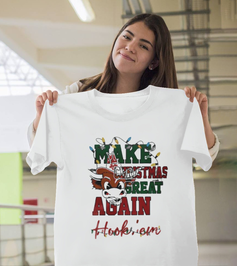Texas Longhorns Make Christmas Great Again Hook 'Em T-Shirt