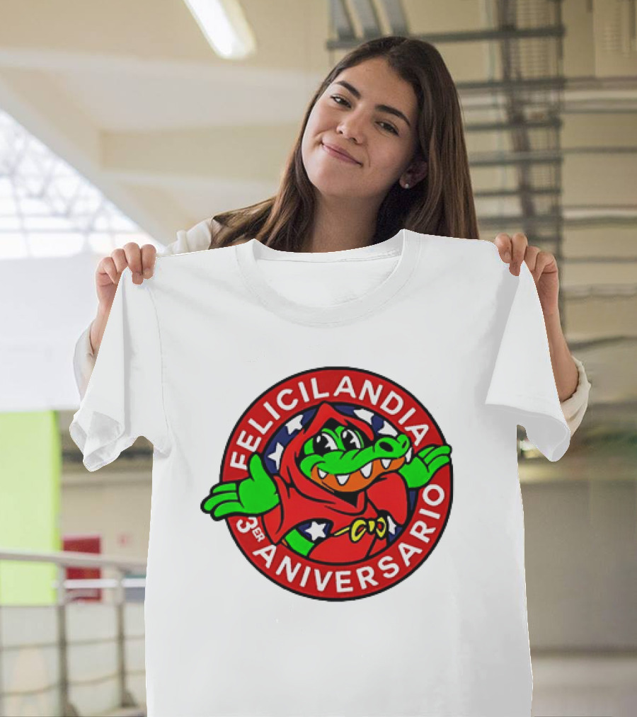 Felicilandia 3er Aniversario Felicilandia 3 Year Anniversary Crocodile in Red Cape with Hood and Stars T-Shirt