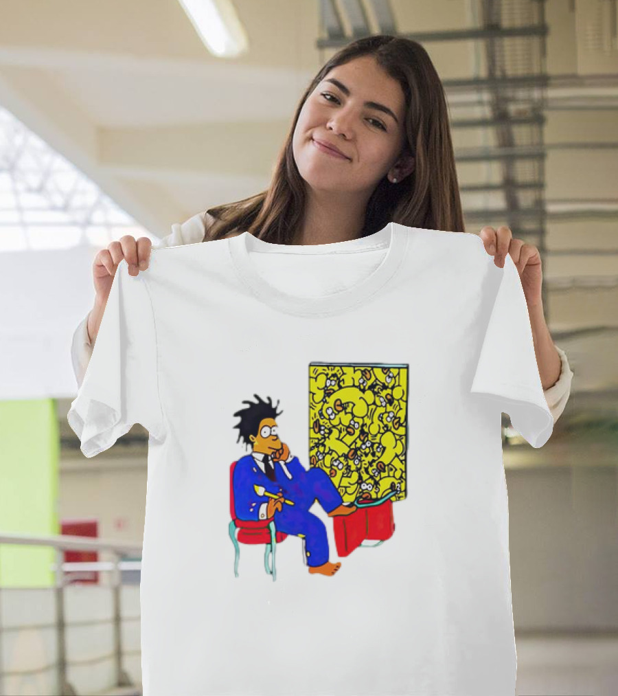 The Simpsons Jay-Z Cartoon Style Art With Basquiat Sitting On Red Chair T-Shirt
