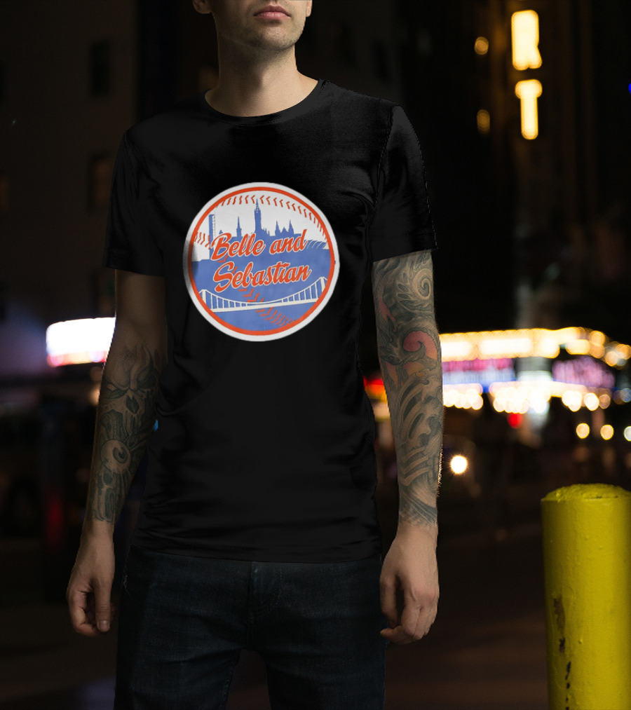 Belle And Sebastian New York Mets Skyline Baseball Bridge T-Shirt
