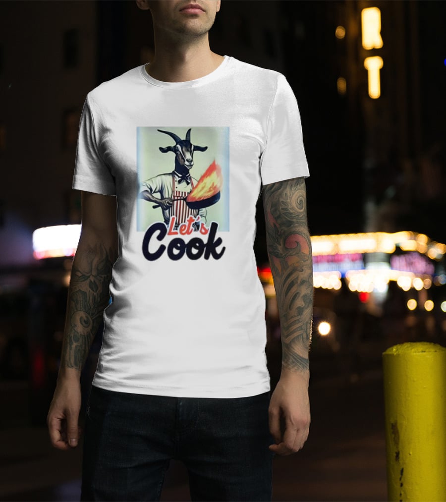 Let's Cook Goat With Flaming Pan Chef T-Shirt