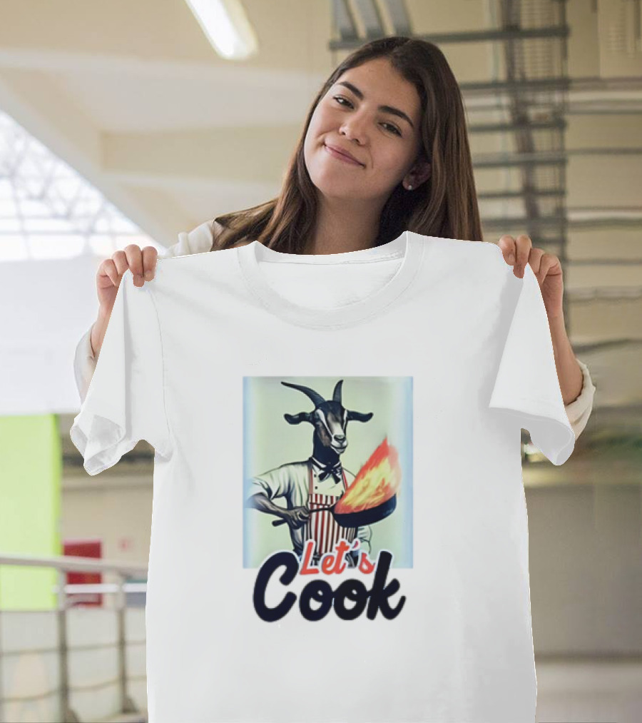 Let's Cook Goat with Flaming Pan Chef T-Shirt