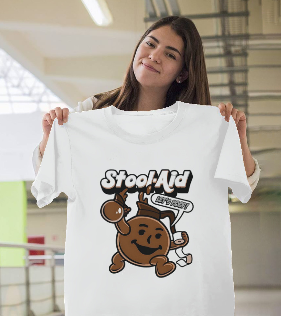 Stool-Aid Let's Poop Toilet Paper Bowl Brown Cartoon T-Shirt