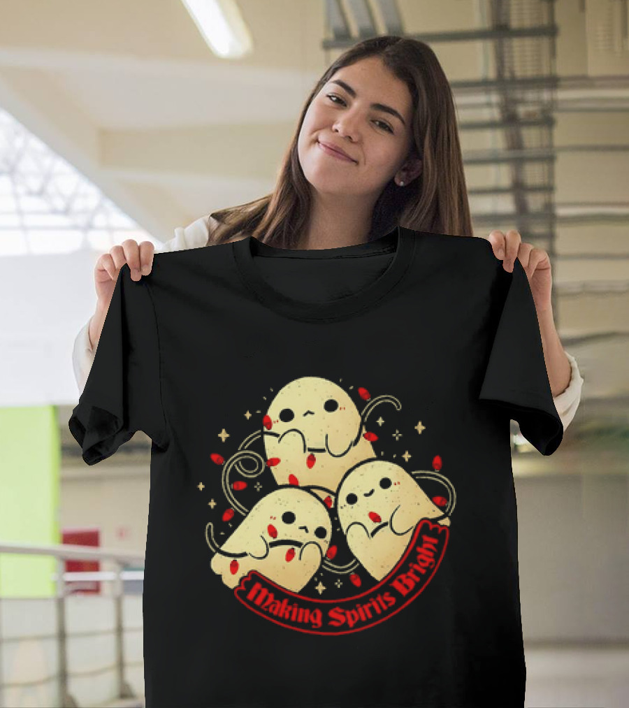 Making Spirits Bright Cute Ghosts T-Shirt
