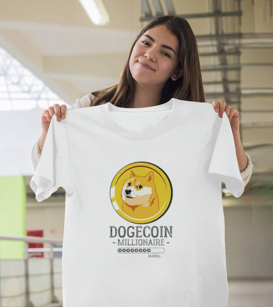 Dogecoin Millionaire Loading Hodl Doge Coin Crypto Meme T-Shirt