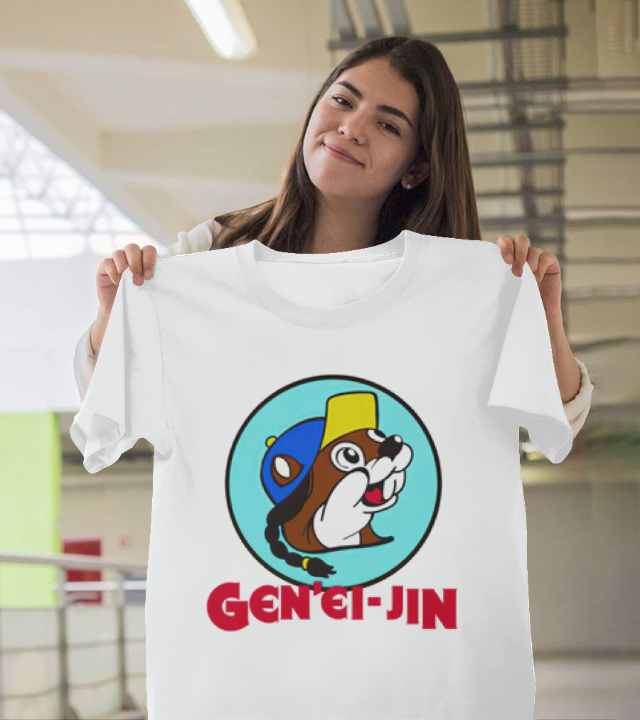 Buc-Ees Gen'ei-Jin Cap-Wearing Beaver Circle T-Shirt