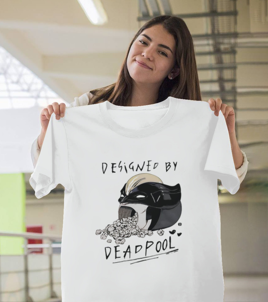 Marvel Designed By Deadpool Popcorn Vintage T-Shirt