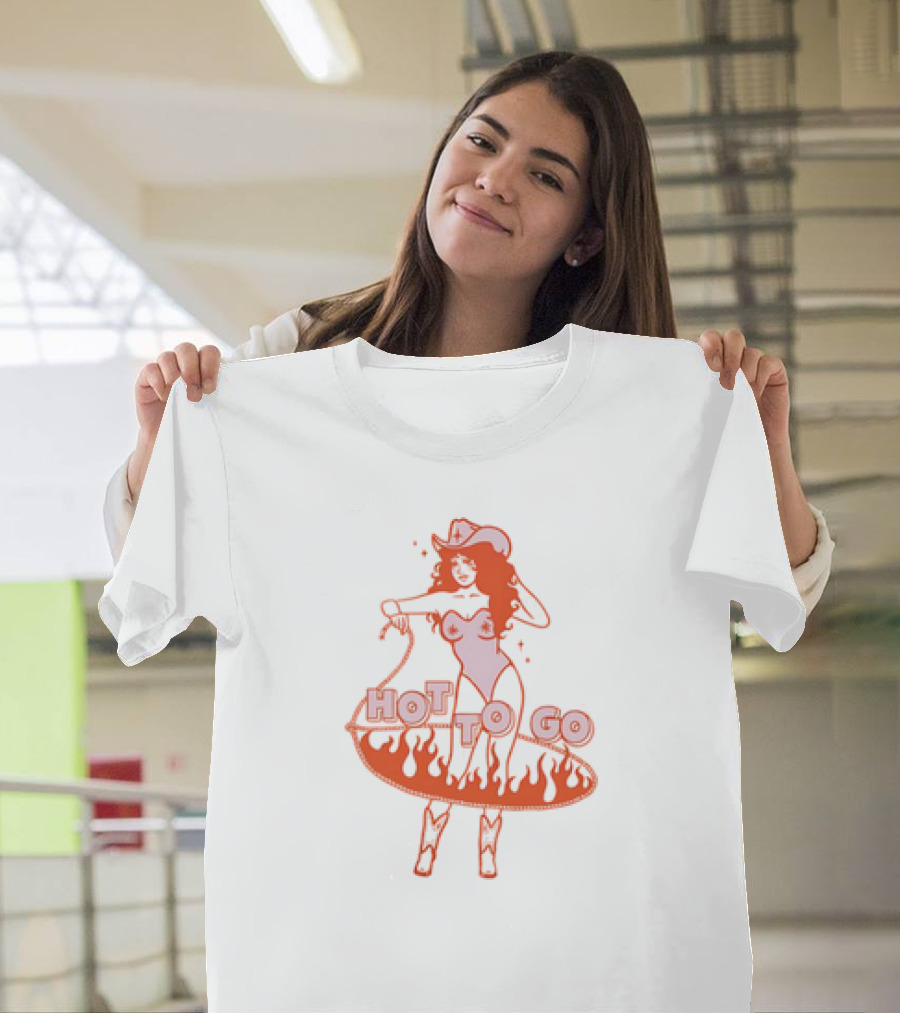 Hot To Go Cowgirl Flames And Lasso T-Shirt