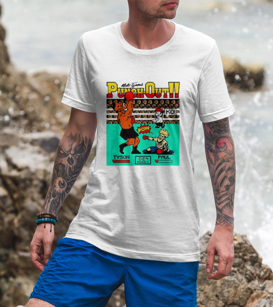 Mike Tyson’s Punch-Out KO Tyson POW Paul Round 2 Retro Game Boxing Match T-Shirt