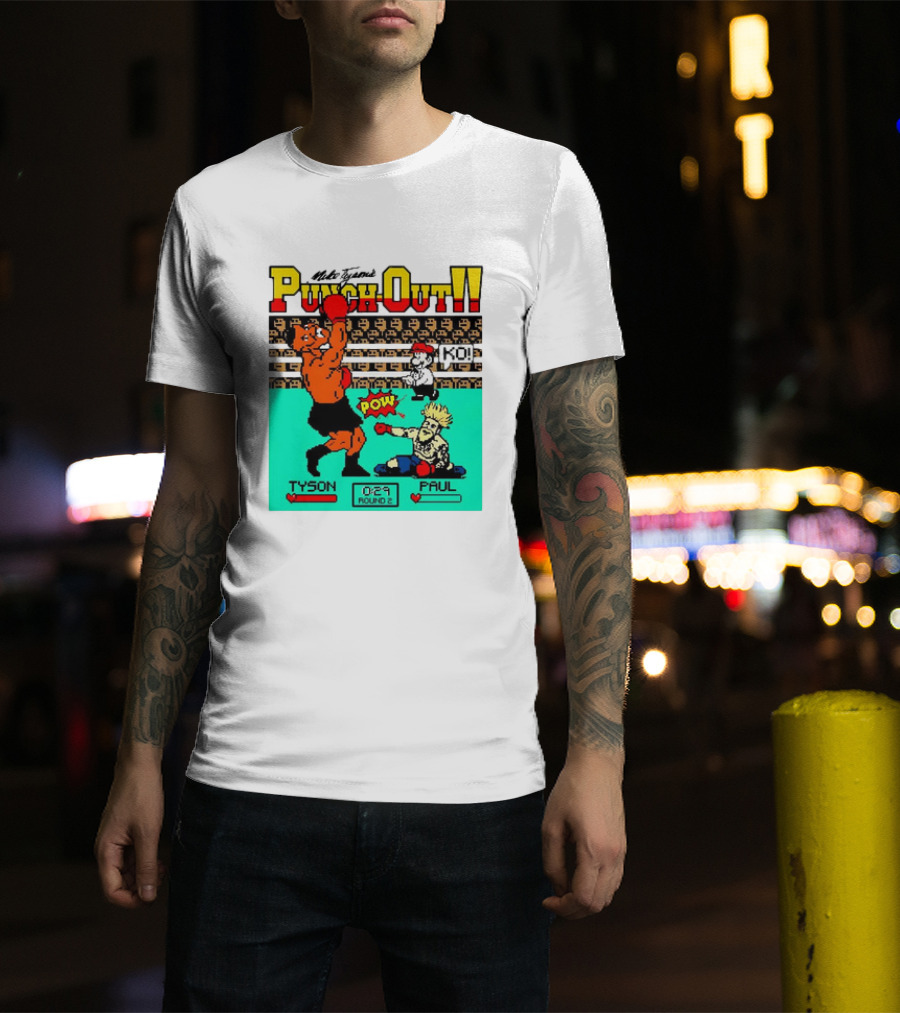 Mike Tyson’s Punch-Out KO Tyson POW Paul Round 2 Retro Game Boxing Match T-Shirt