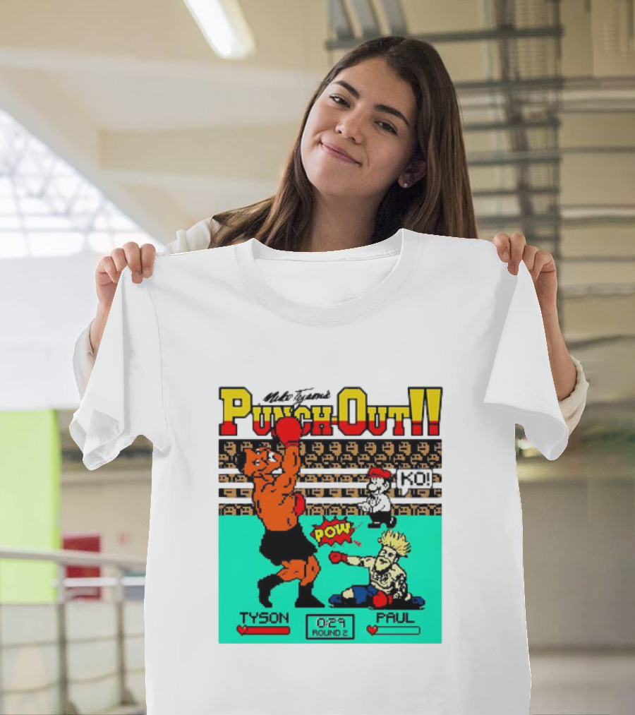 Mike Tyson’s Punch-Out KO Tyson POW Paul Round 2 Retro Game Boxing Match T-Shirt