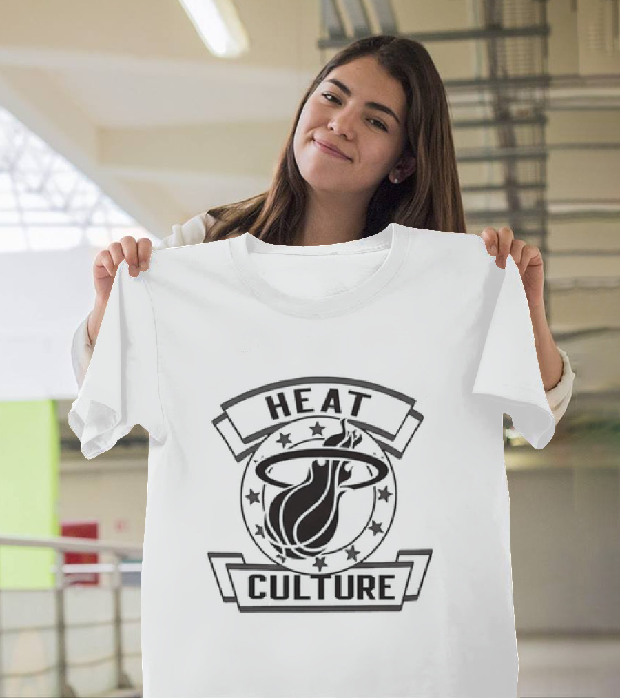 Heat Culture Miami Basketball Logo Stars T-Shirt