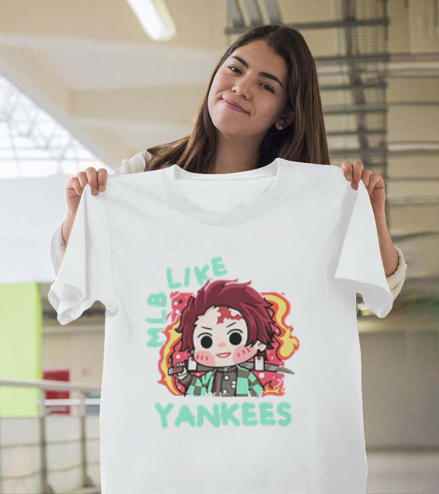 MLB Like Yankees Anime Demon Slayer Tanjiro T-Shirt