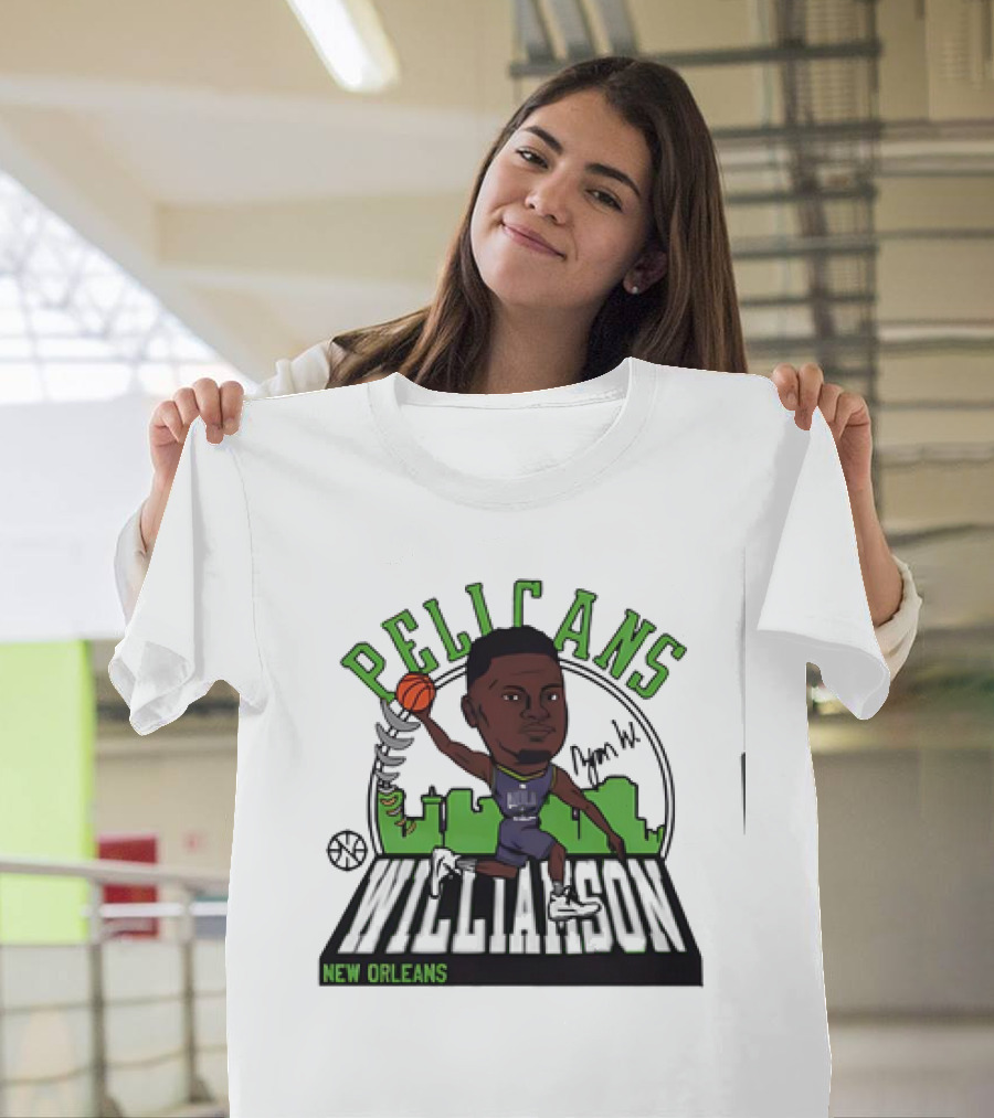 Pelicans New Orleans Zion Williamson Signature Caricature T-Shirt