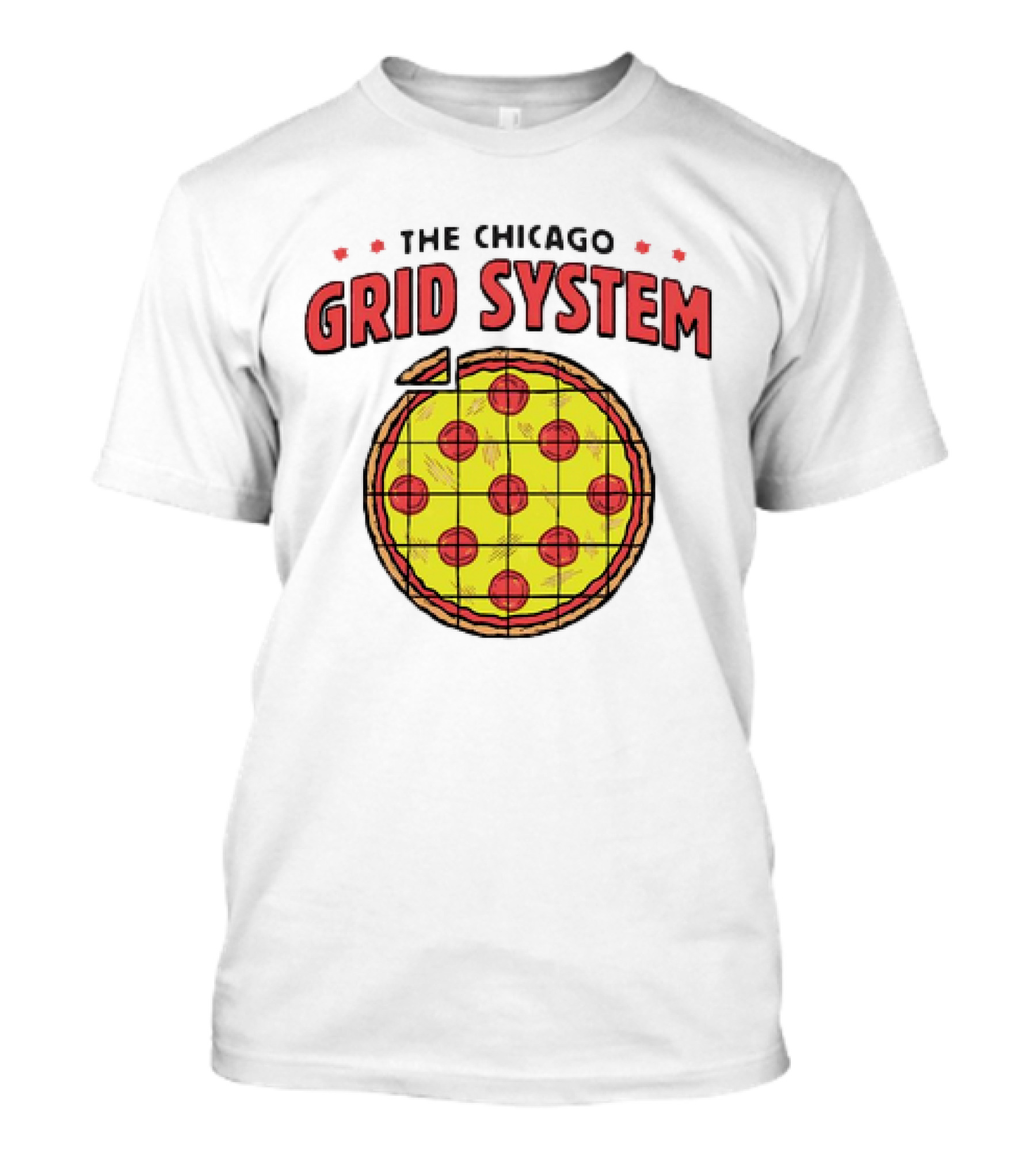 The Chicago Grid System Pizza Slice T-Shirt