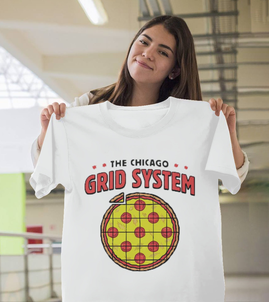 The Chicago Grid System Pizza Slice T-Shirt