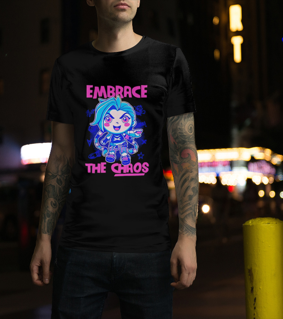 Embrace The Chaos Jinx League Of Legends Arcane Graffiti T-Shirt