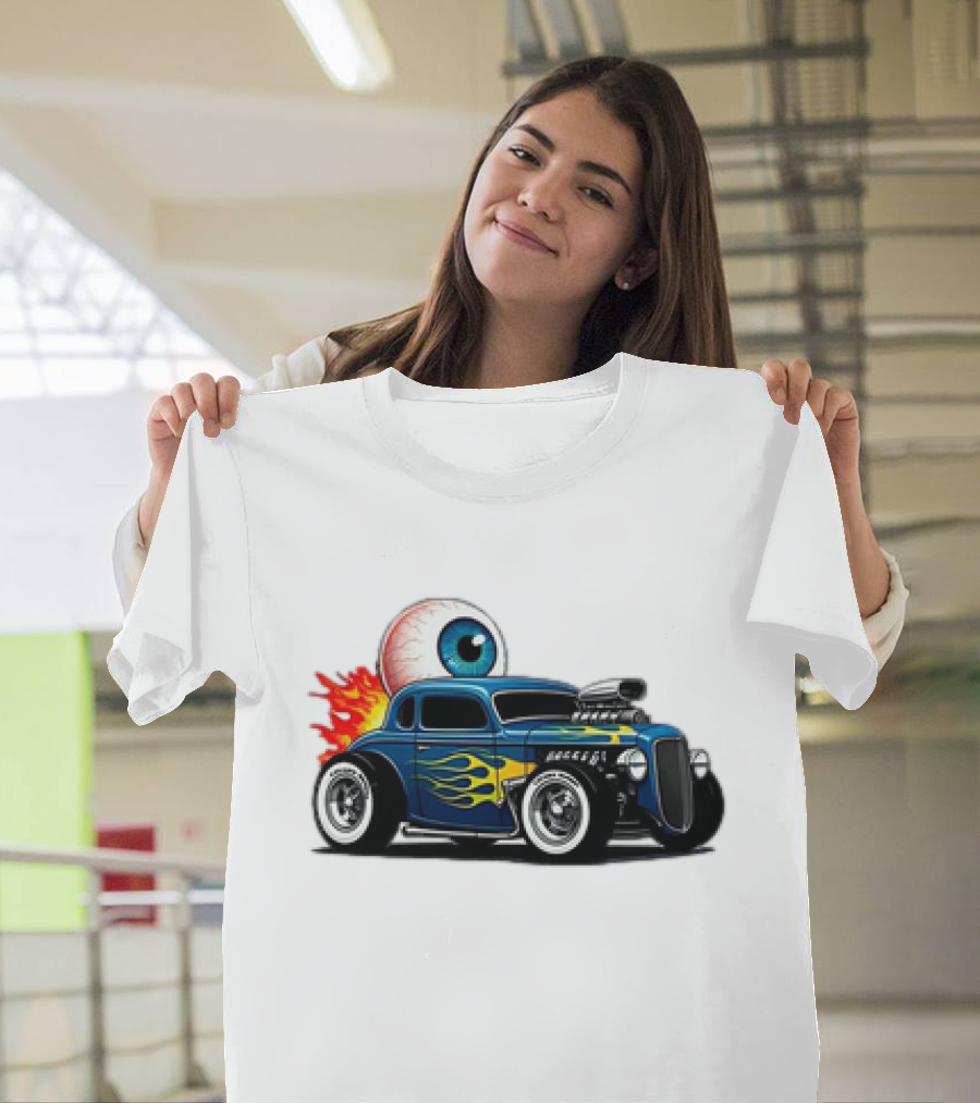 Le Hot Rod D’Eyeba11 Eye-Flame Car T-Shirt