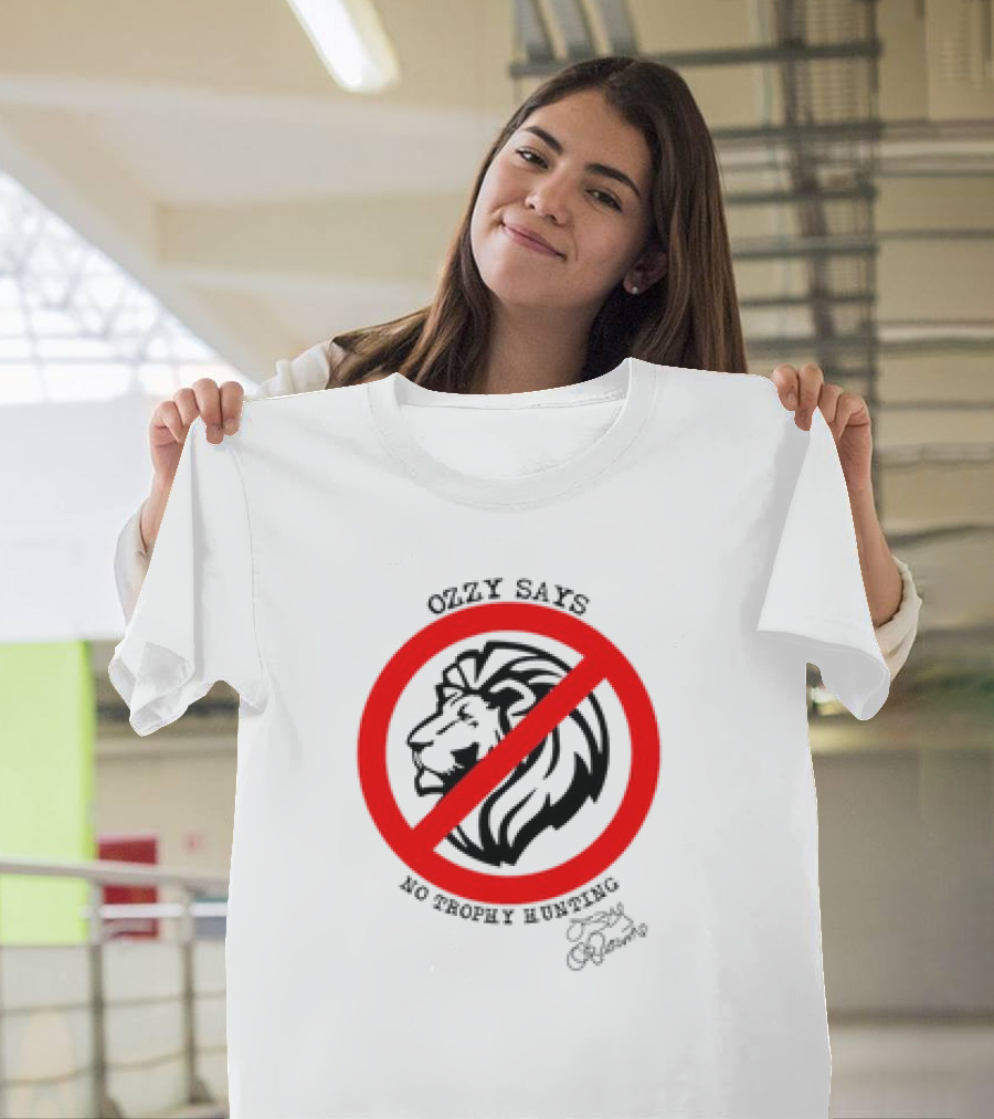 Ozzy Osbourne Lion Says No Trophy Hunting T-Shirt