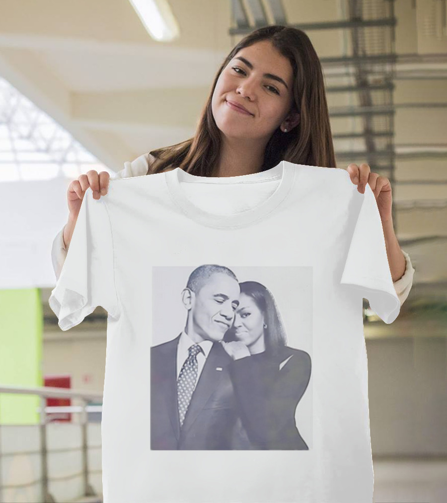 President Barack Obama and Michelle Obama Embrace T-Shirt