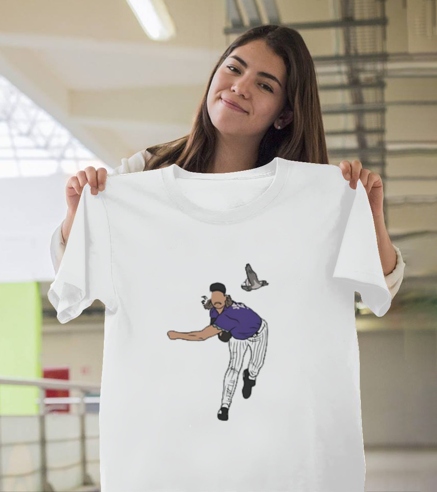 Randy Johnson Bird Collision Moment Baseball T-Shirt