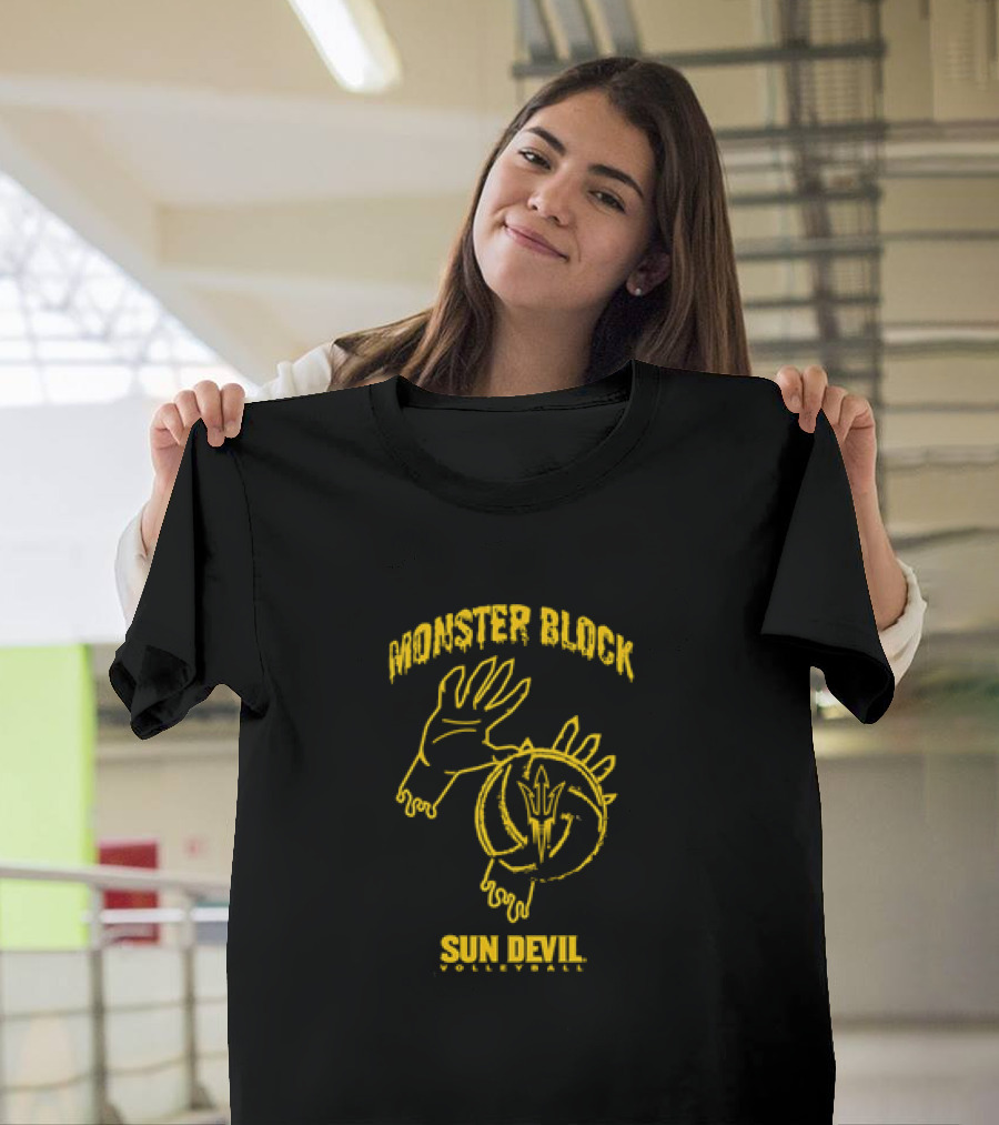 Monster Block Sun Devil Volleyball T-Shirt