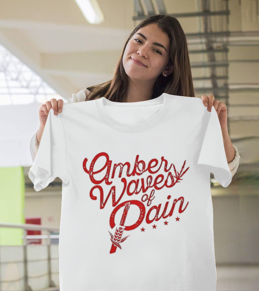 Amber Waves Of Pain Farm Style Red Barn And Wheat T-Shirt
