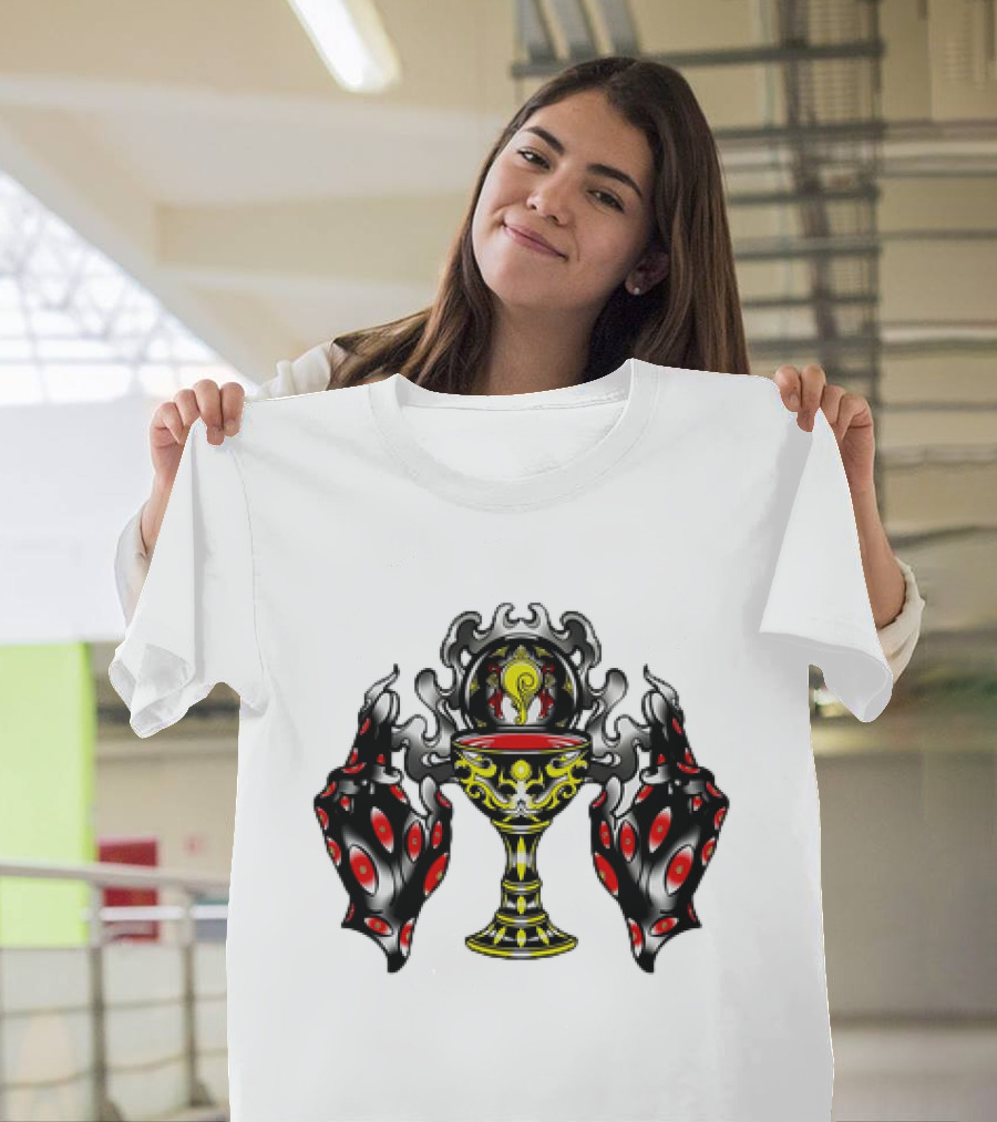 Chalice Hands Classic Red and Black Flame T-Shirt